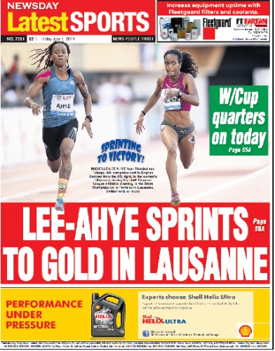 Ahye golden in Lausanne 100m