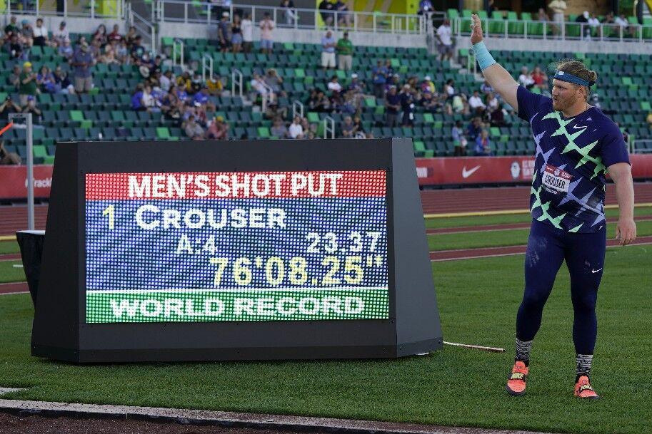 Crouser breaks shot put world record
